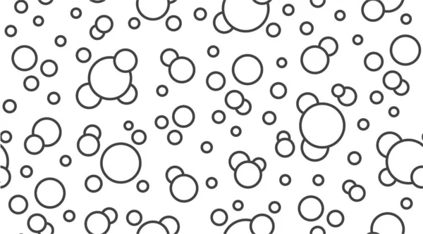 Bubbles Векторный Бесшовный Рисунок Плоскими Иконками Линии Черно Белая Текстура — стоковый вектор