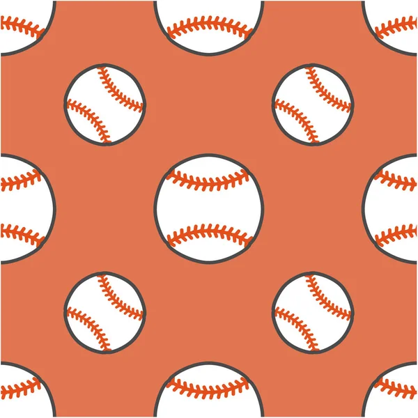 Baseball, softball sport game vector seamless pattern, background with line icons of balls. Linear signs for championship, equipment store.