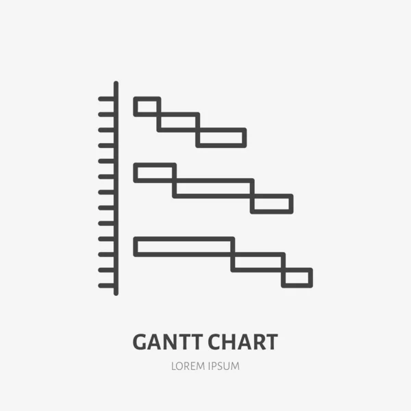 Gatt Chart Plat Logo Project Management Icoon Datavisualisatie Vector Illustratie — Stockvector