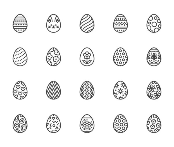 Набор Пасхальных Продуктов Раскрашенные Яйца Векторные Иллюстрации Охоте Яйцами Тонкие — стоковый вектор
