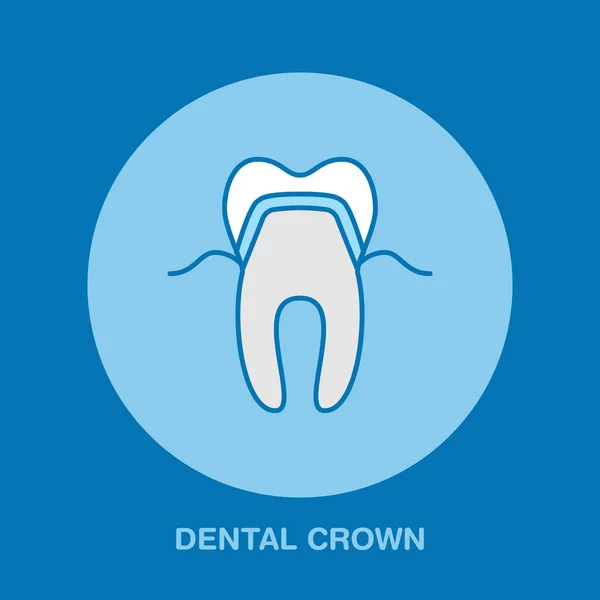 Dentista Icono Línea Ortodoncia Corona Dental Signo Tratamiento Dental Elementos — Archivo Imágenes Vectoriales