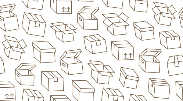 Boîte Livraison Fond Paquet Fret Motif Sans Couture Diverses Boîtes — Image vectorielle
