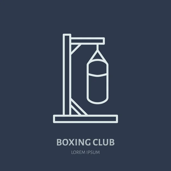 Boxing Vector Line Icon Punching Bag Logo Equipment Sign Sport — Stock Vector