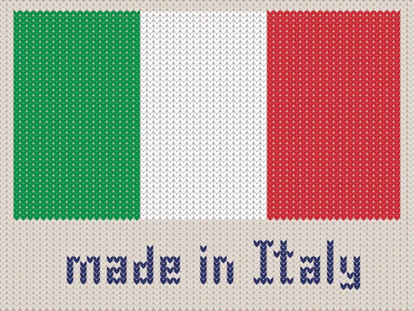 Итальянский Флаг Вязаный Узор Сделано Италии Современный Векторный Орнамент Шерстяная — стоковый вектор