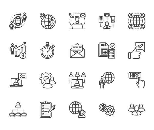 Outsource Icon Set Vector Ilustración — Archivo Imágenes Vectoriales