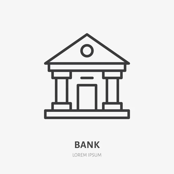 Banklijn Icoon Vectorpictogram Van Het Financiële Huis Rechtbank Illustratie Teken — Stockvector