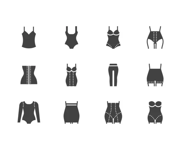 Bra design flat icons set. Female torso in different types of brassieres.  Front and back view. Lingerie fashion infographic elements. Woman wears  underwire, invisible, full cup, longline bras:: موقع تصميمي