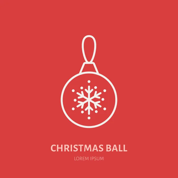 Χριστουγεννιάτικη Μπάλα Διακόσμηση Νέου Έτους Επίπεδη Γραμμή Εικονίδιο Χειμερινές Διακοπές — Διανυσματικό Αρχείο