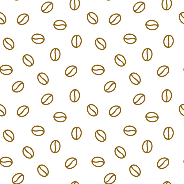 Grains Café Motif Sans Couture Fond Vectoriel Texture Répétée Brun — Image vectorielle