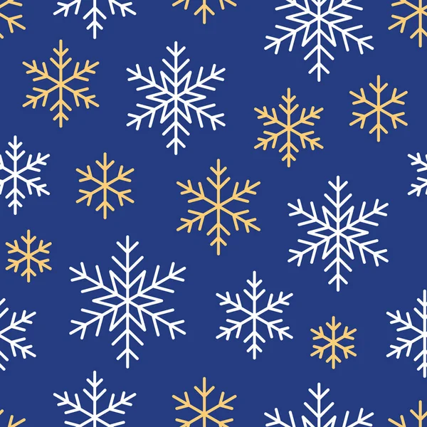 Noël Motif Sans Couture Nouvelle Année Illustration Ligne Flocons Neige — Image vectorielle