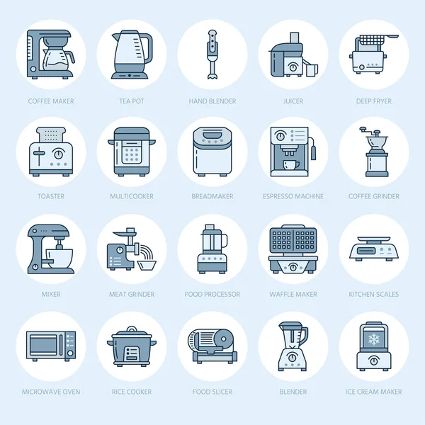 Κουζίνα Μικρές Συσκευές Γραμμή Εικονίδια Πινακίδες Οικιακών Εργαλείων Μαγειρικής Εξοπλισμός — Διανυσματικό Αρχείο