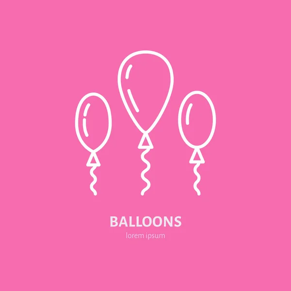 Ikon Balon Ulang Tahun Tanda Dekorasi Datar Logo Vektor Untuk - Stok Vektor