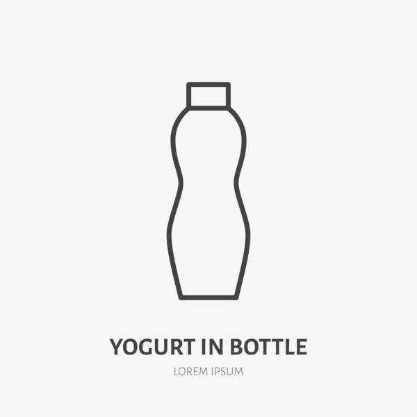Yogurt Milk Plastic Bottle Pack Flat Logo Breakfast Icon Dairy — Stock Vector