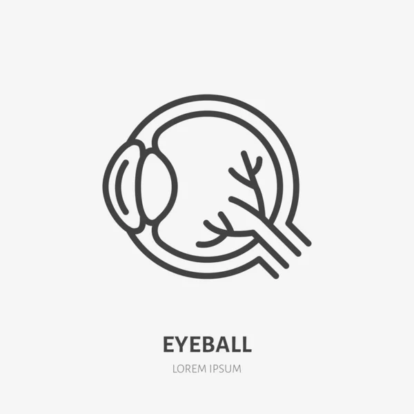 Eyeball Line Icon Vector Pictogram Human Organ Eye Orb Illustration — Stock Vector