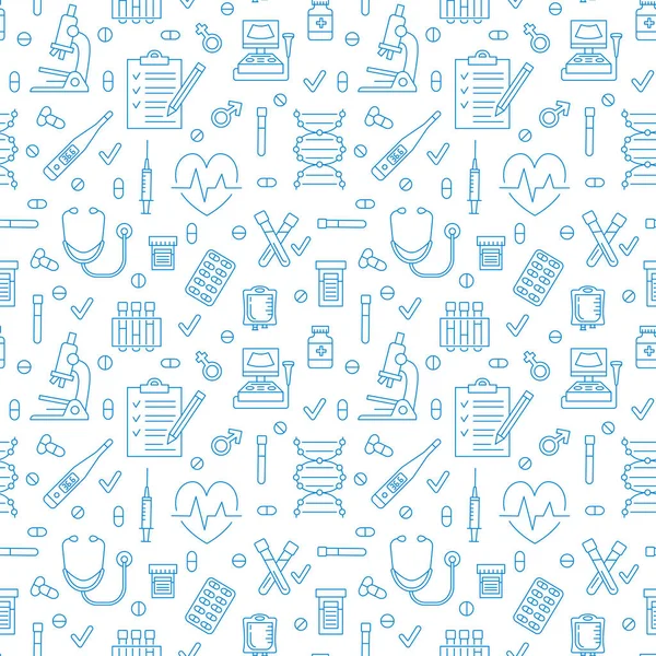 Seamless Pattern Medical Icons Clinic Vector Illustration Hospital