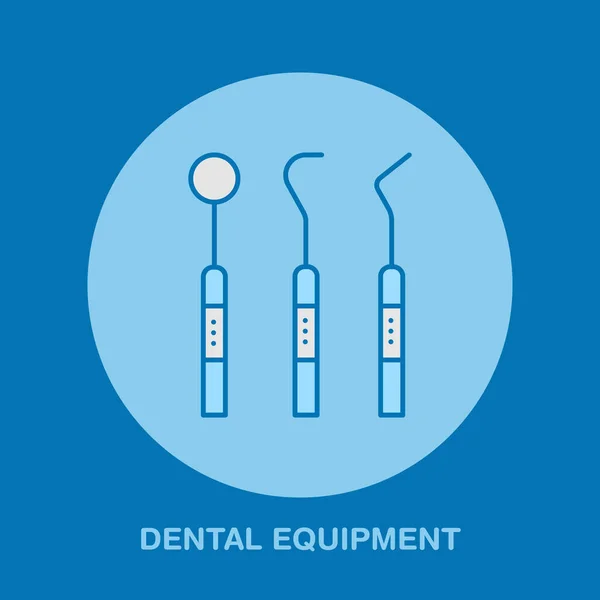 Herramientas Dentista Icono Línea Ortodoncia Señal Equipo Cuidado Dental Elementos — Archivo Imágenes Vectoriales