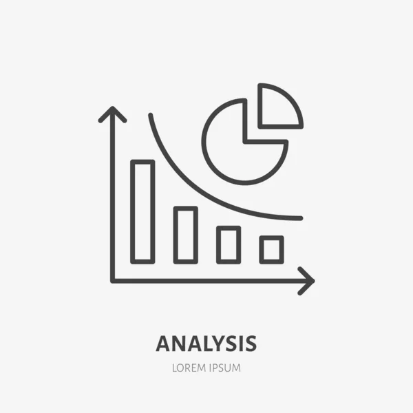Analýza Financování Infografické Ploché Čáry Ikony Podpis Účtového Diagramu Tenké — Stockový vektor