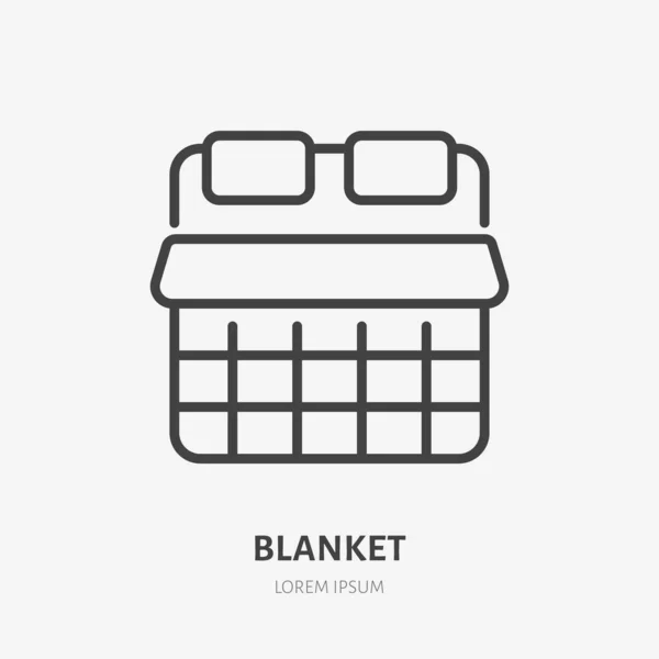 Blanket Line Ikon Vektor Piktogram Puha Paplan Ágynemű Belső Illusztráció — Stock Vector