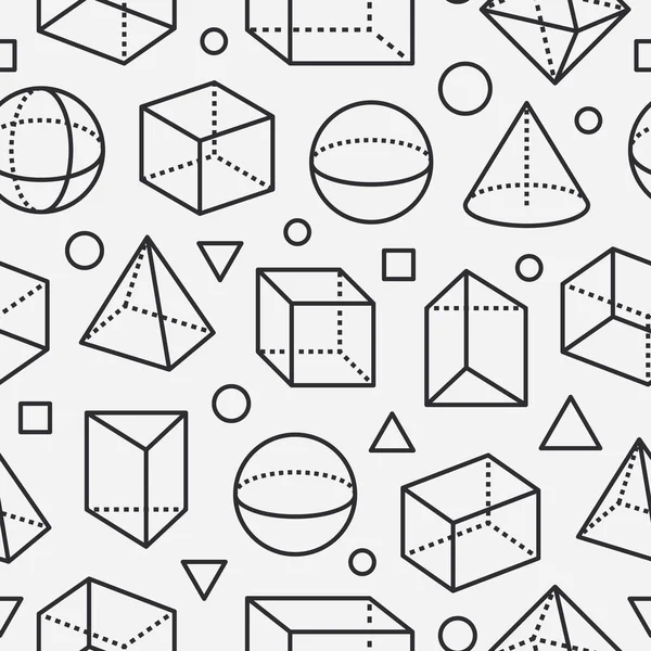 Γεωμετρικά Σχήματα Απρόσκοπτη Μοτίβο Εικονίδια Επίπεδη Γραμμή Σύγχρονο Αφηρημένο Υπόβαθρο — Διανυσματικό Αρχείο