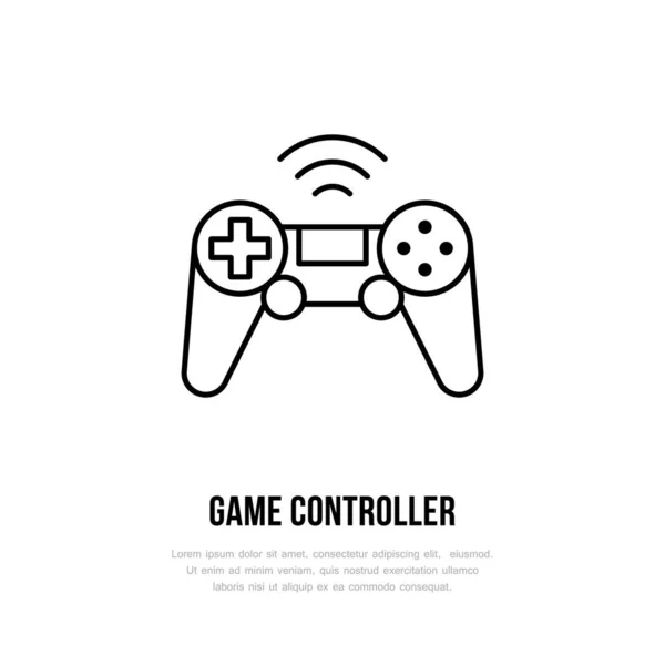Игровой Контроллер Плоская Линия Значок Игровой Знак Векторная Иллюстрация Геймпада — стоковый вектор