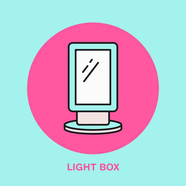 Lichtbox Display Lijn Pictogram Reclame Tentoonstelling Promotie Design Element Handelsobjecten — Stockvector