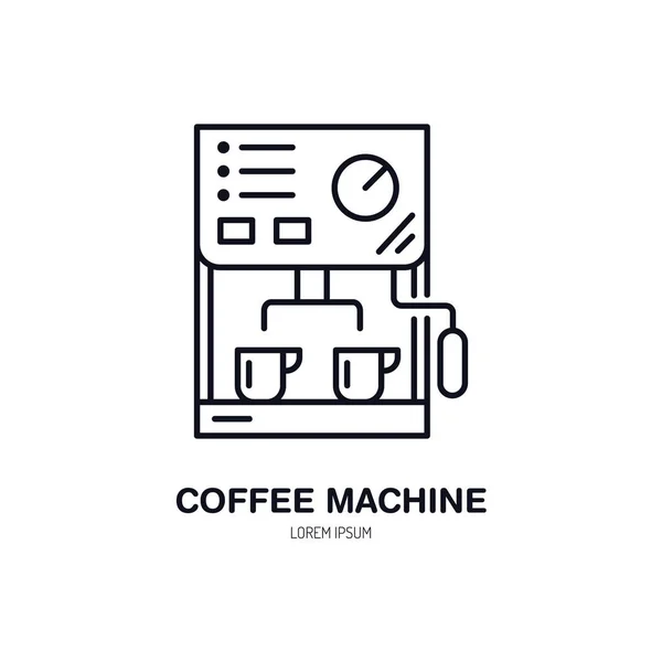 Εικονίδιο Διανυσματικής Γραμμής Καφέ Γραμμικό Λογότυπο Εξοπλισμού Barista Σύμβολο Περίγραμμα — Διανυσματικό Αρχείο