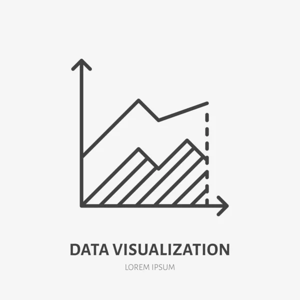 Finanční Analýza Ploché Logo Plošný Graf Ikona Grafu Vektorová Ilustrace — Stockový vektor