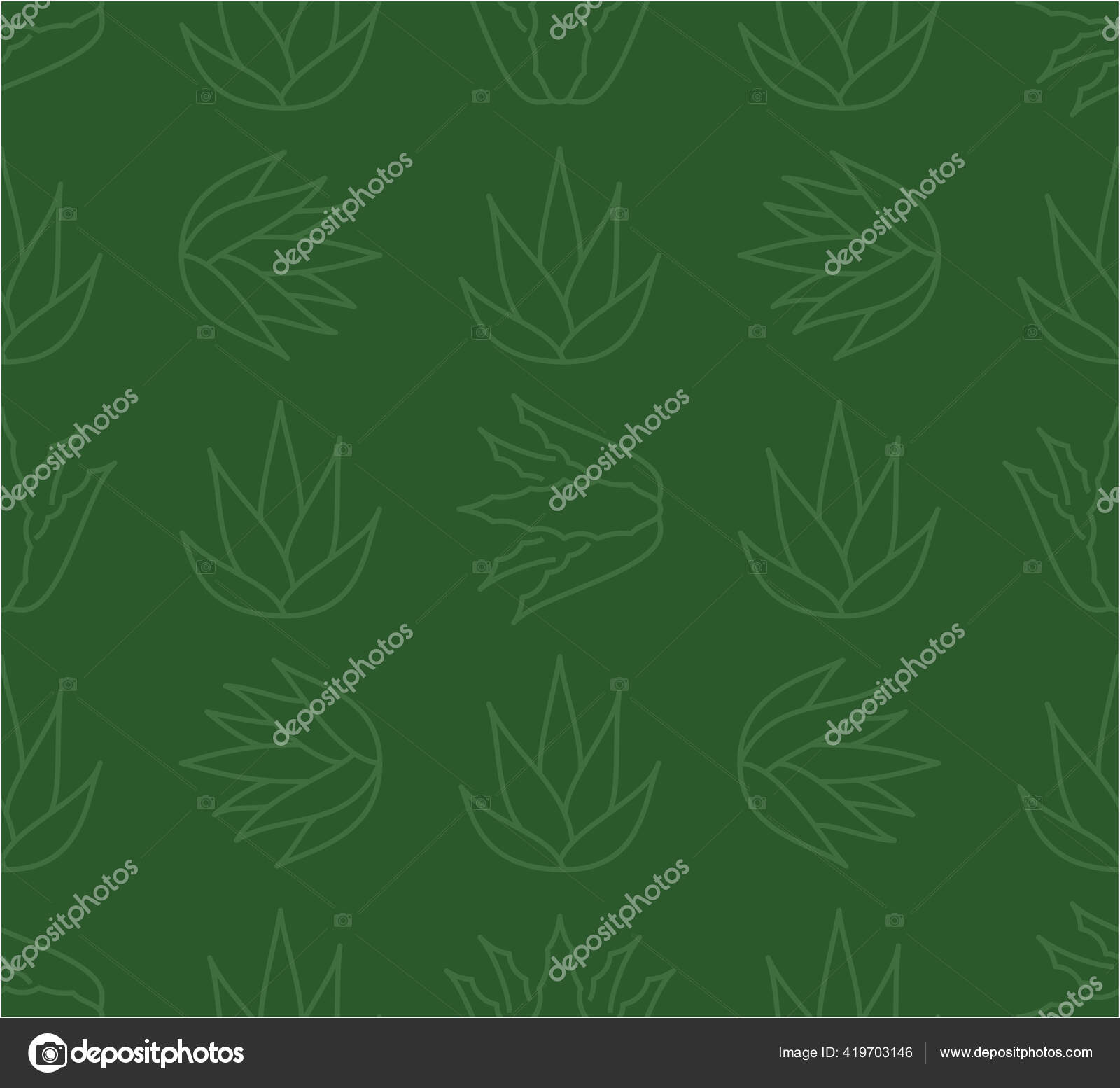 Aloe Vera Background Agave Plant Seamless Pattern Succulent Wallpaper