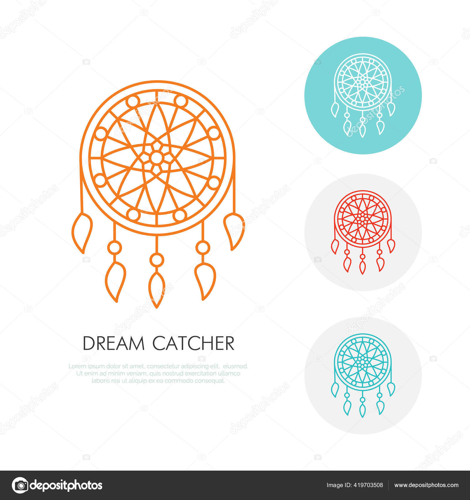 Dream Catcher Icon In Line And Pixel Perfect Style. Dream Catcher
