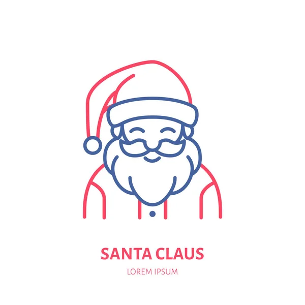 Navidad Santa Claus Icono Línea Plana Decoración Del Año Nuevo — Archivo Imágenes Vectoriales