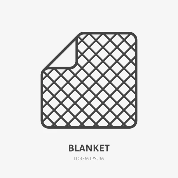 Blanket Line Ikon Vektor Piktogram Puha Paplan Ágynemű Belső Illusztráció — Stock Vector