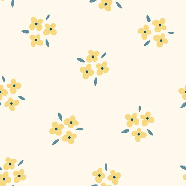 Motif Floral Sans Couture Avec Des Fleurs Jaunes Fond Clair — Image vectorielle