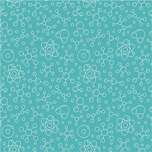 Molecule Background Abstract Science Seamless Pattern Medical Chemistry Wallpaper Atom — Stock Vector