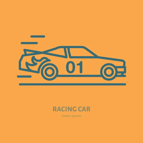 Значок Векторной Линии Спортивного Автомобиля Логотип Скоростного Автомобиля Знак Уроков — стоковый вектор