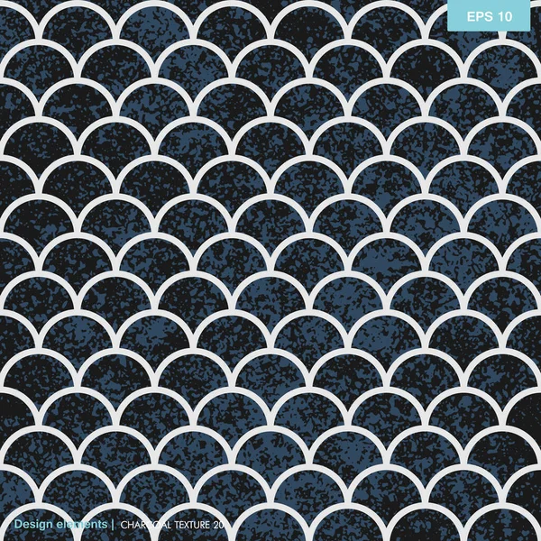 Handgezeichnete Holzkohle Kreidestaub Nahtlose Muster Vektor Holzkohle Design Element Marmorblaue — Stockvektor