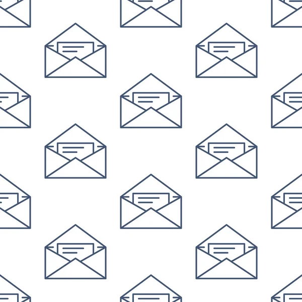 Modèle Sans Couture Avec Des Enveloppes Lignes Plates Icônes Mail — Image vectorielle