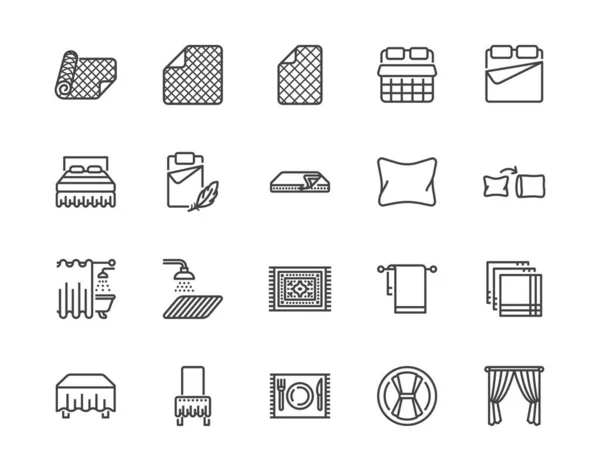 Textiles Para Hogar Patrón Sin Costuras Con Iconos Glifo Plano — Vector de stock