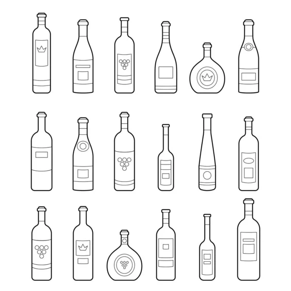 포도주 목록을 세운다 종류의 플래카드 포도주 알코올 포도원을 요소들을 설계하라 — 스톡 벡터