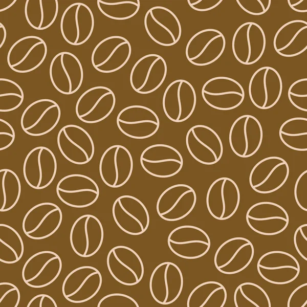 Grains Café Motif Sans Couture Fond Vectoriel Texture Brun Foncé — Image vectorielle