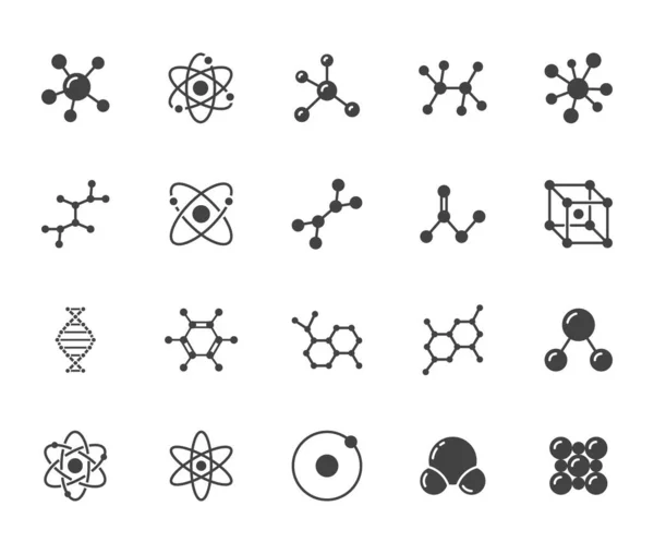 Molecule Icon Set Abstract Science Seamless Pattern Fondo Pantalla Médico — Vector de stock