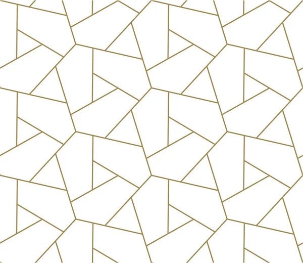 Płynny Wzór Abstrakcyjną Geometryczną Teksturą Linii Złoty Białym Tle Lekka — Wektor stockowy