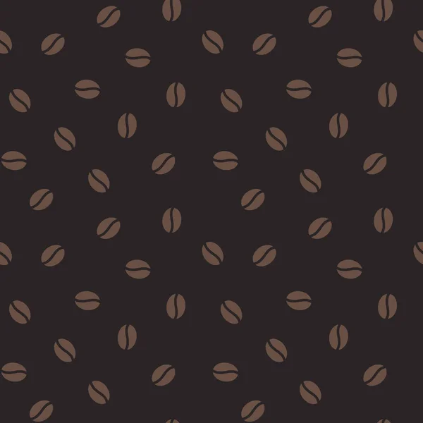 Grains Café Motif Sans Couture Fond Vectoriel Texture Brun Foncé — Image vectorielle