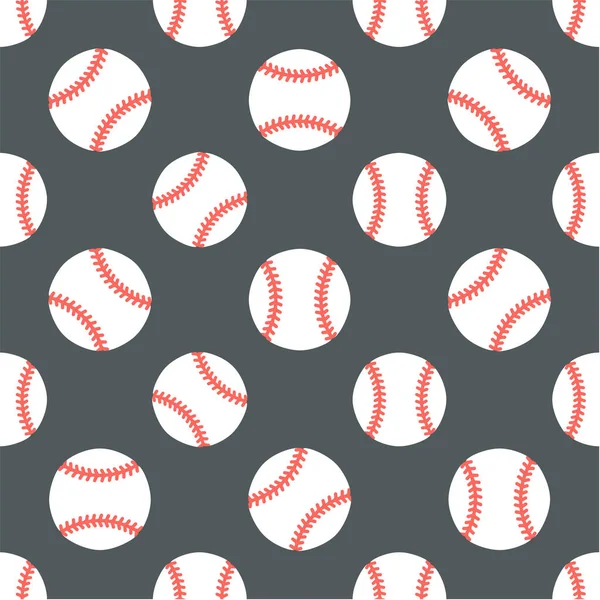 Baseball, softball sport game vector seamless pattern, background with line icons of balls. Linear signs for championship, equipment store.