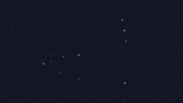 Zodiaco Capricorno Costellazione Con Linea Nella Galassia Gruppo Stelle Segno — Video Stock