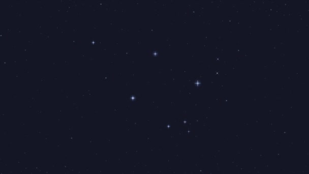 Constelación Cepheus Con Línea Galaxia Grupo Estrellas Animación — Vídeos de Stock