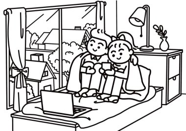 Çiftler için Tatlı Film Gecesi.