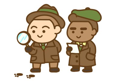 Dava üzerinde çalışan Chibi Dedektifleri