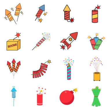 Havai fişek, roket ve renkli fünyeli ve patlayıcı efektli parti fişekleri.