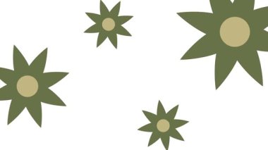 Soyut yıldız şekilli çiçek çizimleri doğal dengeyi ve minimalist çiçekli estetiği temsil eder.