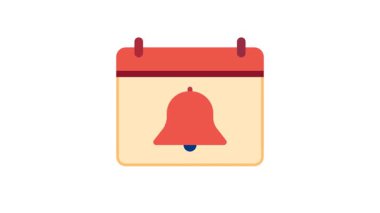 Süre sonu izleme, olay uyarıları, randevu planlama ve verimli günlük programlama sistemleri için kullanılan anımsatıcı çanı içeren minimalist takvim simgesi